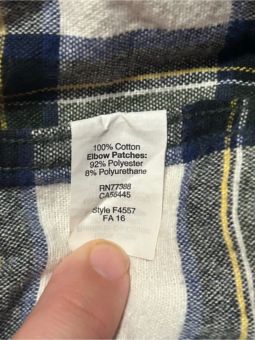 J. Crew Red, White & Navy Plaid Button-Down Shirt with Brown Elbow Patches - M